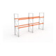 META MULTIPAL Palettenregal 3300x5655x1100 mm, 3 Ebenen, 2 Felder, bis 500 Kg je Palette, verzinkt/rotorange