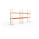 META MULTIPAL Palettenregal 3300x5655x1100 mm, 3 Ebenen, 2 Felder, bis 800 Kg je Palette, verzinkt/rotorange