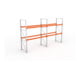 META MULTIPAL Palettenregal 3300x5655x1100 mm, 3 Ebenen, 2 Felder, bis 800 Kg je Palette, verzinkt/rotorange