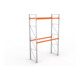 META MULTIPAL Palettenregal 4400x2700x1100 mm (HxBxT), bis 470 Kg Palettengewicht, 2 Holmebenen, verzinkt/rotorange
