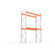 META MULTIPAL Palettenregal 4400x2700x1100 mm (HxBxT), bis 960 Kg Palettengewicht, 2 Holmebenen, verzinkt/rotorange