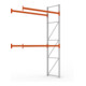 META MULTIPAL Palettenregal 4400x2785x1100 mm, Anbauregal, 3 Ebenen, bis 500 Kg je Palette, verzinkt/rotorange