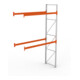 META MULTIPAL Palettenregal 4400x2785x1100 mm, Anbauregal, 3 Ebenen, bis 800 Kg je Palette, verzinkt/rotorange