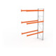 META MULTIPAL Palettenregal 4400x2785x1100 mm, Anbauregal, 4 Ebenen, bis 1000 Kg je Palette, verzinkt/rotorange