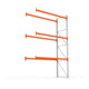 META MULTIPAL Palettenregal 4400x2785x1100 mm, Anbauregal, 4 Ebenen, bis 500 Kg je Palette, verzinkt/rotorange