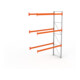 META MULTIPAL Palettenregal 4400x2785x1100 mm, Anbauregal, 4 Ebenen, bis 800 Kg je Palette, verzinkt/rotorange