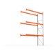 META MULTIPAL Palettenregal 4400x2785x1100 mm, Anbauregal, 4 Ebenen, bis 800 Kg je Palette, verzinkt/rotorange