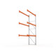 META MULTIPAL Palettenregal 4400x2785x1100 mm, Anbauregal, 4 Ebenen, bis 800 Kg je Palette, verzinkt/rotorange