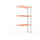 META MULTIPAL Palettenregal 5500x2785x1100 mm, Anbauregal, 4 Ebenen, bis 500 Kg je Palette, verzinkt/rotorange