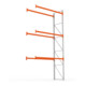 META MULTIPAL Palettenregal 5500x2785x1100 mm, Anbauregal, 4 Ebenen, bis 500 Kg je Palette, verzinkt/rotorange