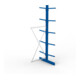 META MULTISTRONG L Kragarmregal 3000x1000x1000 mm, Anbauregal mit 12 Lagerebenen, doppelseitig, enzianblau
