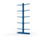 META MULTISTRONG L Kragarmregal 3000x1000x1200 mm, Anbauregal mit 12 Lagerebenen, doppelseitig, enzianblau
