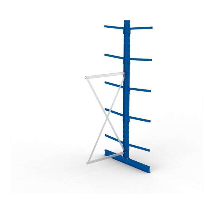 META MULTISTRONG L Kragarmregal 3000x1000x1200 mm, Anbauregal mit 12 Lagerebenen, doppelseitig, enzianblau