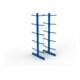 META MULTISTRONG L Kragarmregal 3000x1000x1200 mm, Grundregal mit 12 Lagerebenen, doppelseitig, enzianblau