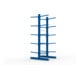 META MULTISTRONG L Kragarmregal 3000x1000x1200 mm, Grundregal mit 12 Lagerebenen, doppelseitig, enzianblau