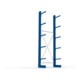 META MULTISTRONG L Kragarmregal 3000x1000x400 mm, Grundregal mit 6 Lagerebenen, einseitig, enzianblau