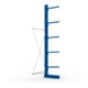 META MULTISTRONG L Kragarmregal 3000x1000x500 mm, Anbauregal mit 6 Lagerebenen, einseitig, enzianblau