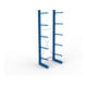 META MULTISTRONG L Kragarmregal 3000x1000x600 mm, Grundregal mit 6 Lagerebenen, einseitig, enzianblau