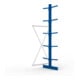 META MULTISTRONG L Kragarmregal 3000x1000x800 mm, Anbauregal mit 12 Lagerebenen, doppelseitig, enzianblau