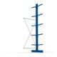META MULTISTRONG L Kragarmregal 3000x1000x800 mm, Anbauregal mit 12 Lagerebenen, doppelseitig, enzianblau