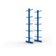 META MULTISTRONG L Kragarmregal 3000x1000x800 mm, Grundregal mit 12 Lagerebenen, doppelseitig, enzianblau