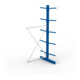 META MULTISTRONG L Kragarmregal 3000x1300x1000 mm, Anbauregal mit 12 Lagerebenen, doppelseitig, enzianblau