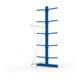 META MULTISTRONG L Kragarmregal 3000x1300x1000 mm, Anbauregal mit 12 Lagerebenen, doppelseitig, enzianblau