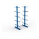 META MULTISTRONG L Kragarmregal 3000x1300x1000 mm, Grundregal mit 12 Lagerebenen, doppelseitig, enzianblau