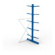 META MULTISTRONG L Kragarmregal 3000x1300x1200 mm, Anbauregal mit 12 Lagerebenen, doppelseitig, enzianblau