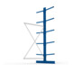 META MULTISTRONG L Kragarmregal 3000x1300x1200 mm, Anbauregal mit 12 Lagerebenen, doppelseitig, enzianblau