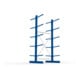 META MULTISTRONG L Kragarmregal 3000x1300x1200 mm, Grundregal mit 12 Lagerebenen, doppelseitig, enzianblau