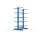 META MULTISTRONG L Kragarmregal 3000x1300x1200 mm, Grundregal mit 12 Lagerebenen, doppelseitig, enzianblau