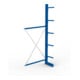 META MULTISTRONG L Kragarmregal 3000x1300x400 mm, Anbauregal mit 6 Lagerebenen, einseitig, enzianblau
