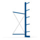 META MULTISTRONG L Kragarmregal 3000x1300x400 mm, Anbauregal mit 6 Lagerebenen, einseitig, enzianblau