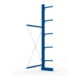 META MULTISTRONG L Kragarmregal 3000x1300x400 mm, Anbauregal mit 6 Lagerebenen, einseitig, enzianblau