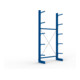 META MULTISTRONG L Kragarmregal 3000x1300x400 mm, Grundregal mit 6 Lagerebenen, einseitig, enzianblau
