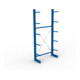 META MULTISTRONG L Kragarmregal 3000x1300x400 mm, Grundregal mit 6 Lagerebenen, einseitig, enzianblau