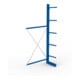 META MULTISTRONG L Kragarmregal 3000x1300x500 mm, Anbauregal mit 6 Lagerebenen, einseitig, enzianblau