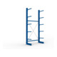 META MULTISTRONG L Kragarmregal 3000x1300x500 mm, Grundregal mit 6 Lagerebenen, einseitig, enzianblau