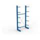META MULTISTRONG L Kragarmregal 3000x1300x500 mm, Grundregal mit 6 Lagerebenen, einseitig, enzianblau