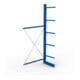 META MULTISTRONG L Kragarmregal 3000x1300x600 mm, Anbauregal mit 6 Lagerebenen, einseitig, enzianblau