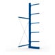 META MULTISTRONG L Kragarmregal 3000x1300x600 mm, Anbauregal mit 6 Lagerebenen, einseitig, enzianblau