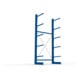 META MULTISTRONG L Kragarmregal 3000x1300x600 mm, Grundregal mit 6 Lagerebenen, einseitig, enzianblau