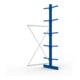 META MULTISTRONG L Kragarmregal 3000x1300x800 mm, Anbauregal mit 12 Lagerebenen, doppelseitig, enzianblau