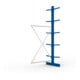 META MULTISTRONG L Kragarmregal 3000x1300x800 mm, Anbauregal mit 12 Lagerebenen, doppelseitig, enzianblau