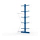 META MULTISTRONG L Kragarmregal 3000x1300x800 mm, Anbauregal mit 12 Lagerebenen, doppelseitig, enzianblau