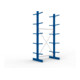 META MULTISTRONG L Kragarmregal 3000x1300x800 mm, Grundregal mit 12 Lagerebenen, doppelseitig, enzianblau