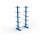 META MULTISTRONG L Kragarmregal 3000x1300x800 mm, Grundregal mit 12 Lagerebenen, doppelseitig, enzianblau