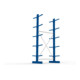 META MULTISTRONG L Kragarmregal 3000x1300x800 mm, Grundregal mit 12 Lagerebenen, doppelseitig, enzianblau