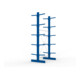 META MULTISTRONG L Kragarmregal 3000x1300x800 mm, Grundregal mit 12 Lagerebenen, doppelseitig, enzianblau